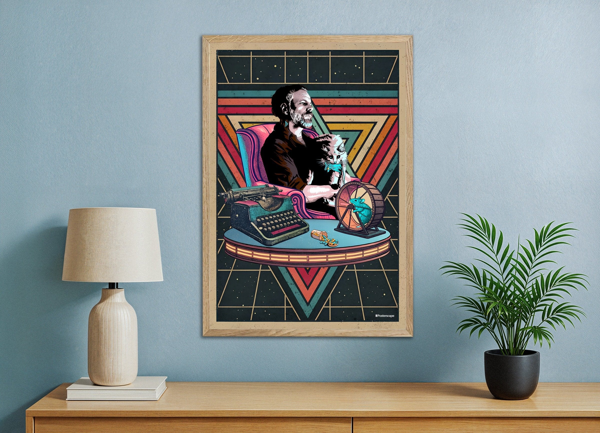 Lámina decorativa con cita de Philip K. Dick - "Estoy vivo y tú estás muerto" - Póster retro de ciencia ficción