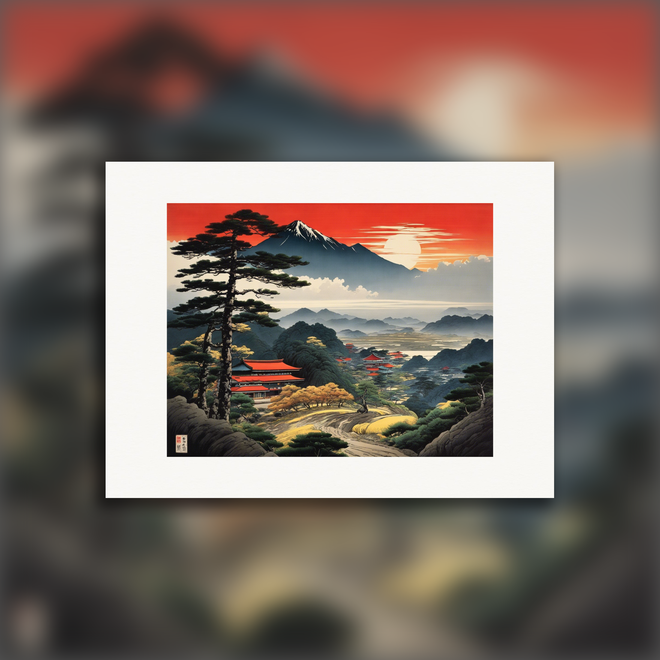 Paisaje japonés - póster