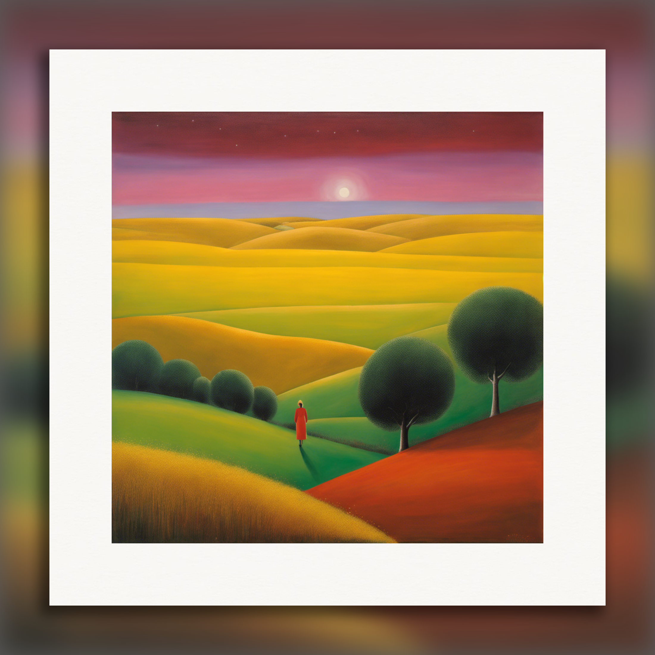 Expresionismo abstracto, caminando en tierra - póster