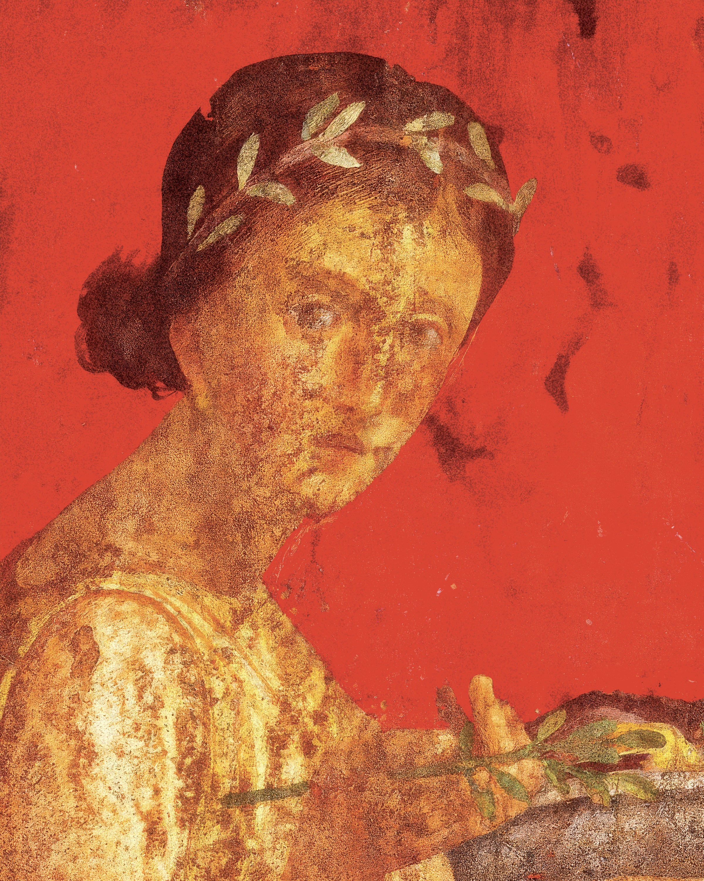 Póster del mural de la dama con corona de Pompeya