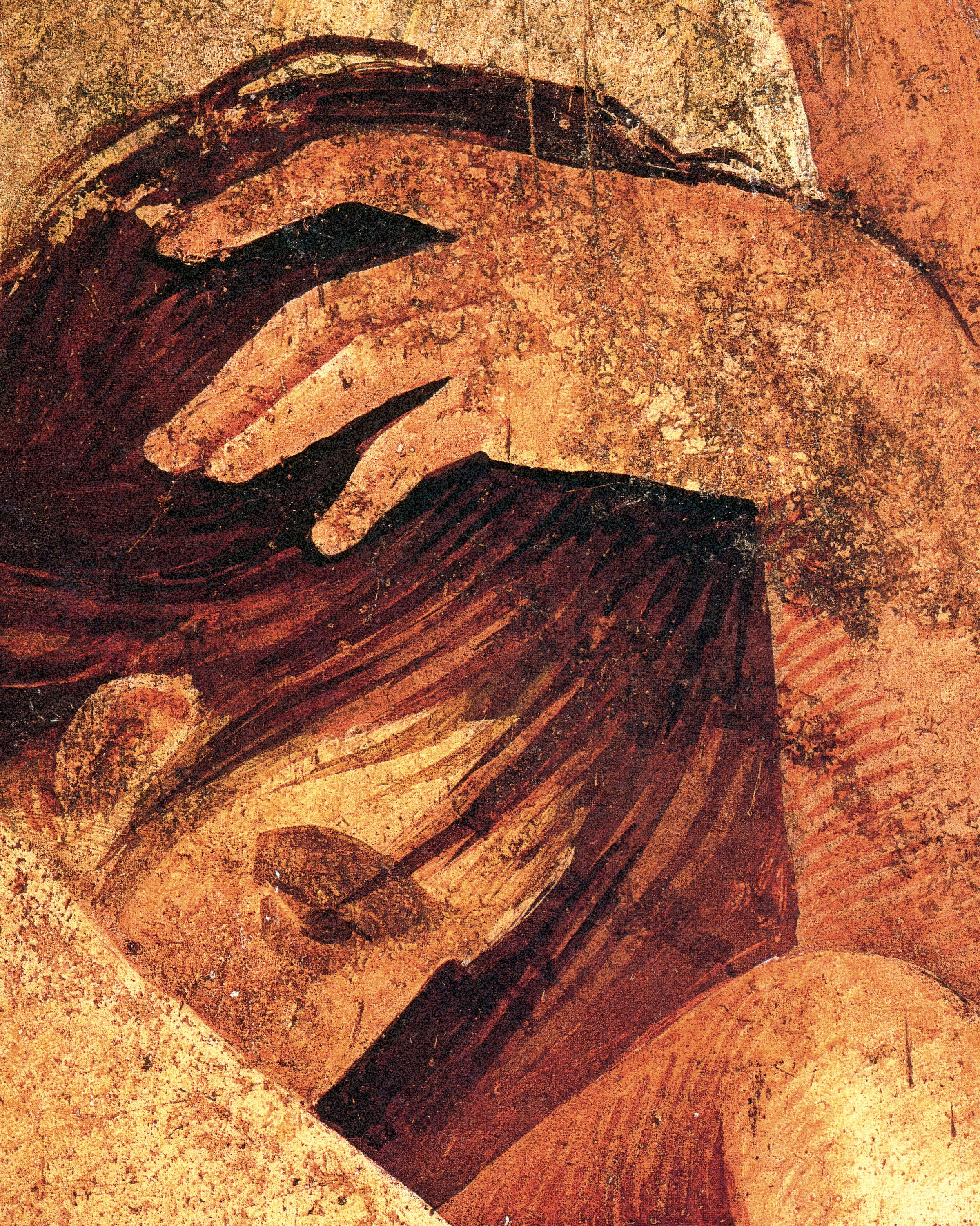 Mujer apoyando a una iniciada de la Villa de los Misterios Póster