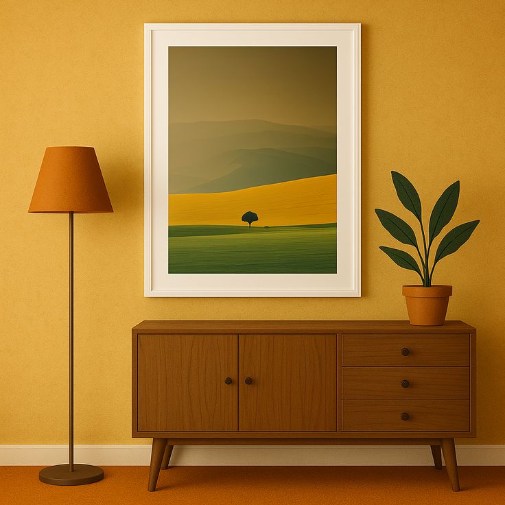 Imágenes coloridas y abstractas, capturando composiciones geométricas en paisajes - póster