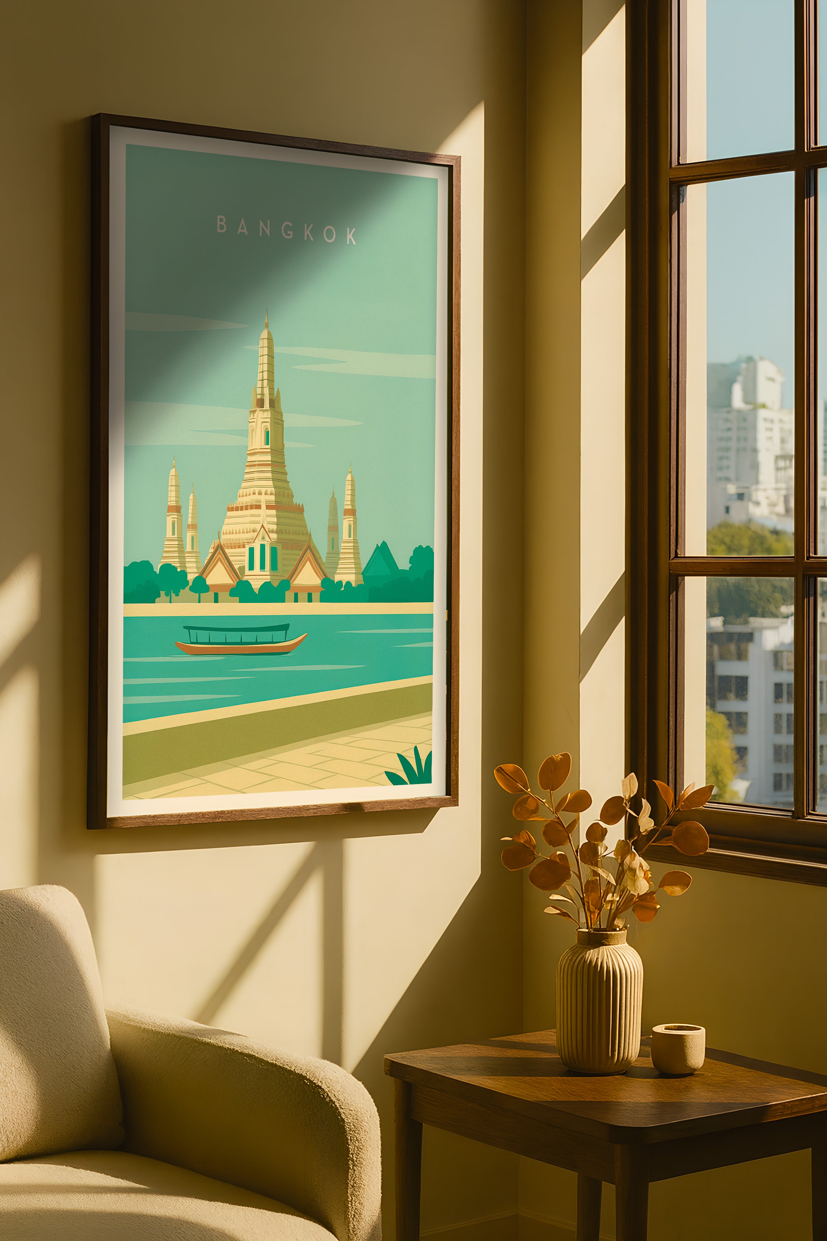 Impresión artística decorativa de Arte mural de Bangkok Póster