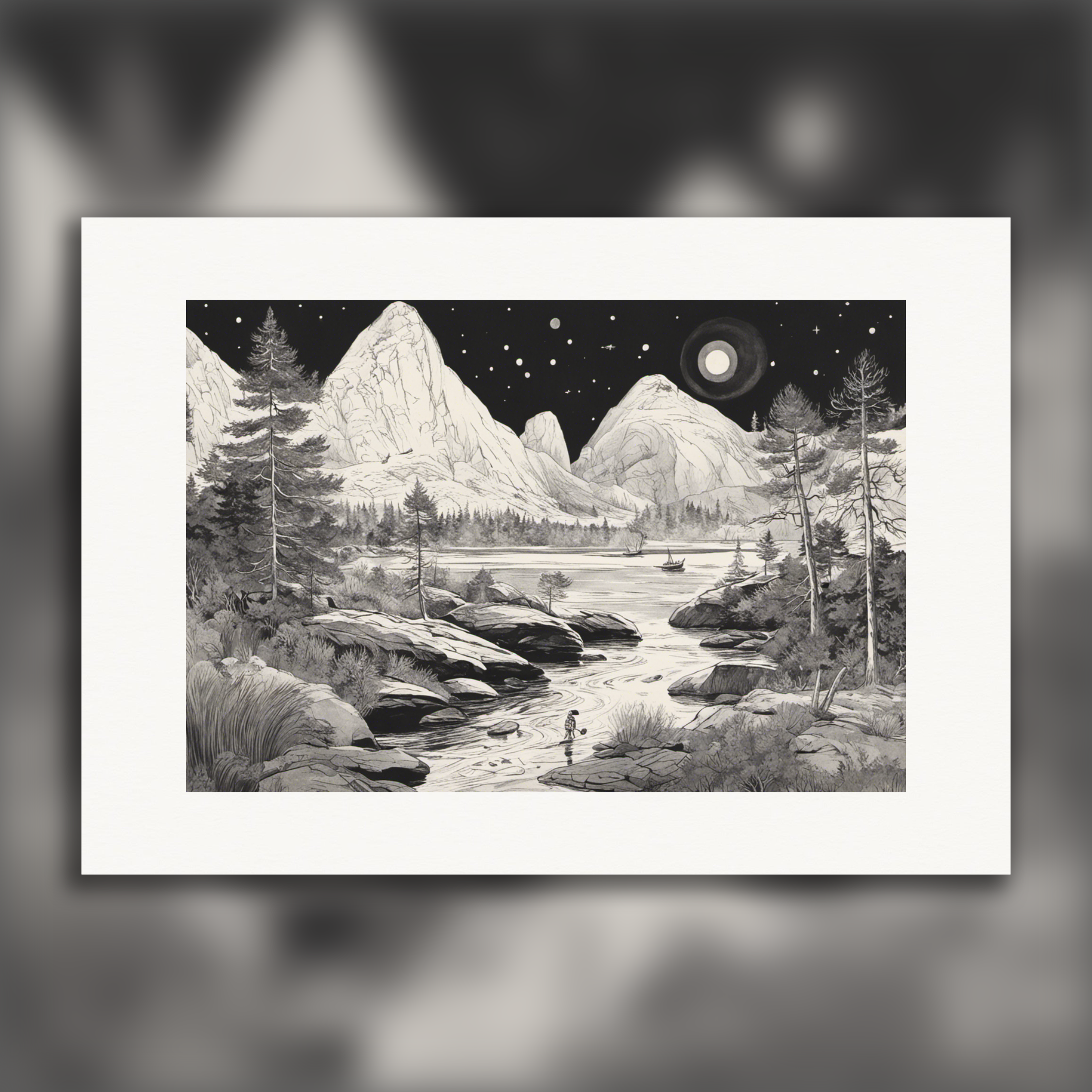 Paisaje de los Moomins - Póster