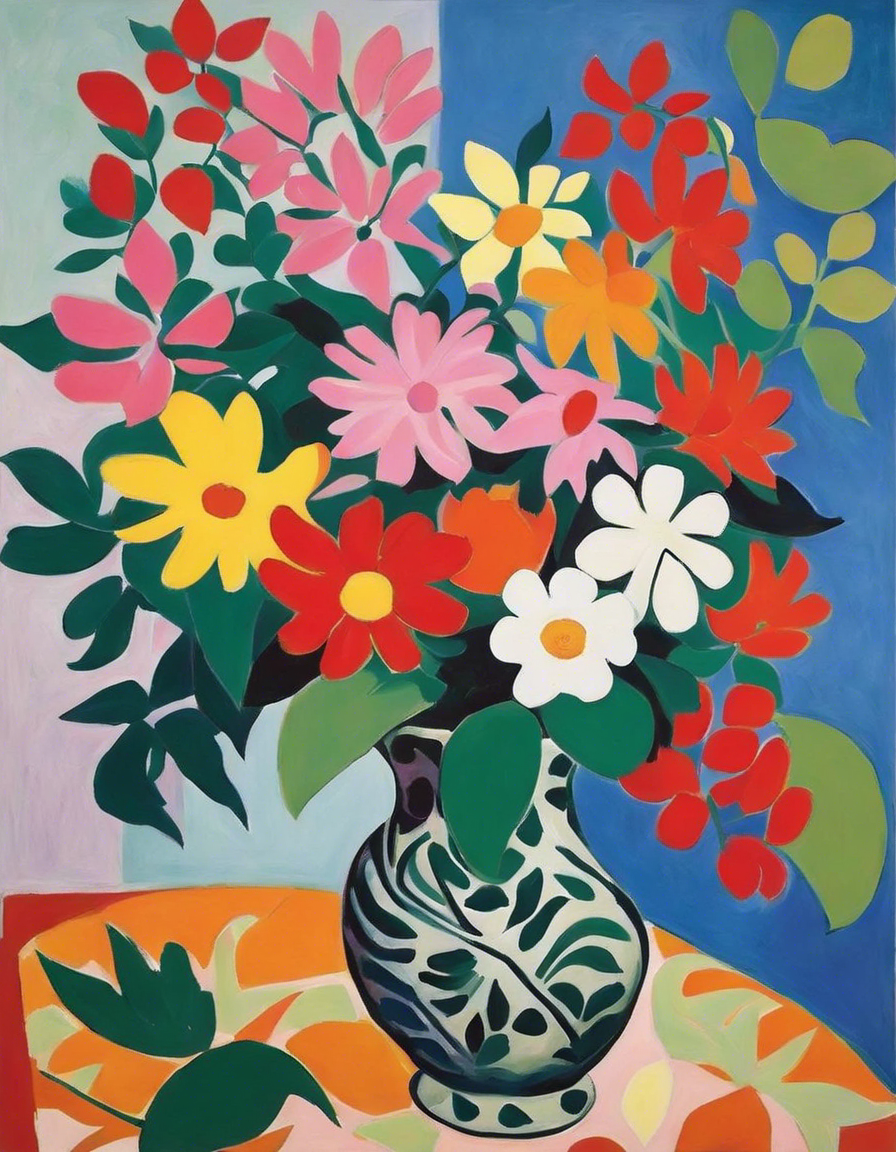 Formas expresivas y abstractas, sensibilidad decorativa, Flores - póster
