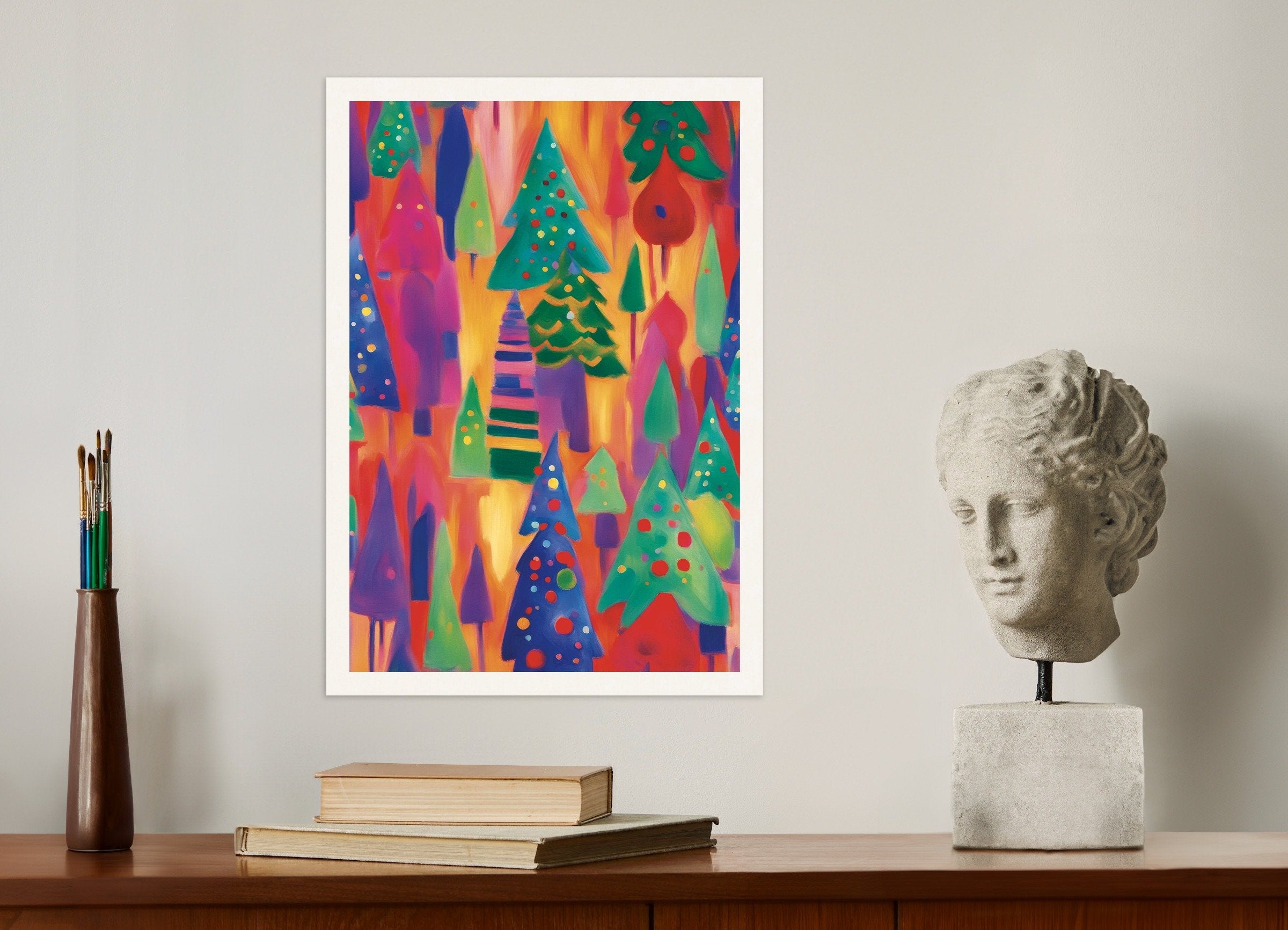 Poster of Colorful Christmas forest poster