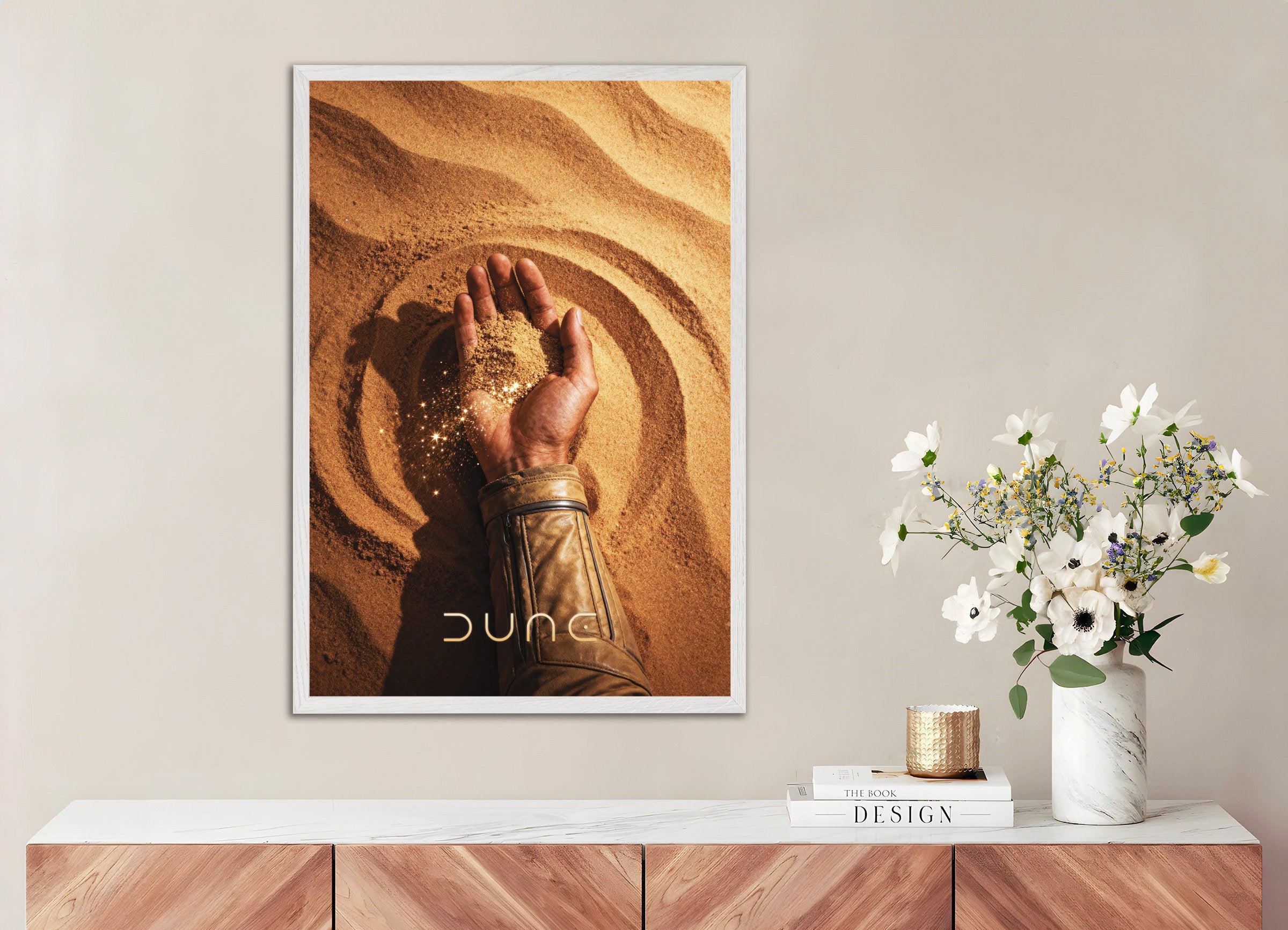 Póster Mano del Desierto, Duna, Lámina decorativa de Arte de Arena con temática de Ciencia Ficción