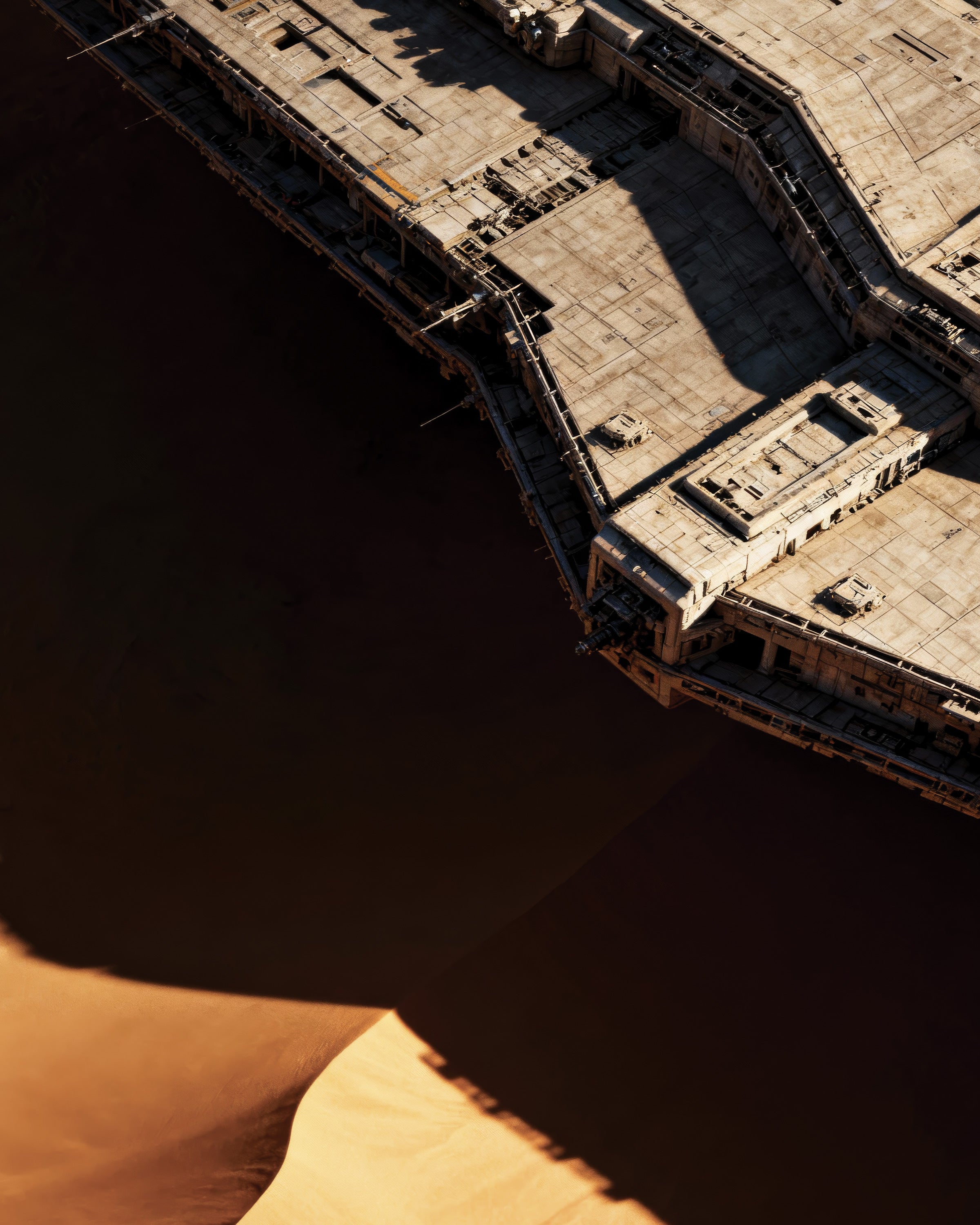 Póster Barco del Desierto, Lámina Decorativa de Dunas de Arena con Toque de Ciencia Ficción