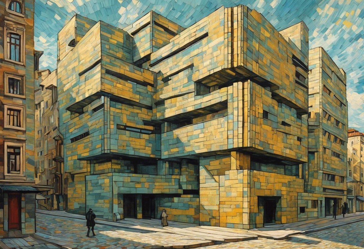 Pintura que captura la turbulencia apasionada de la naturaleza y la emoción humana, Arquitectura - Póster