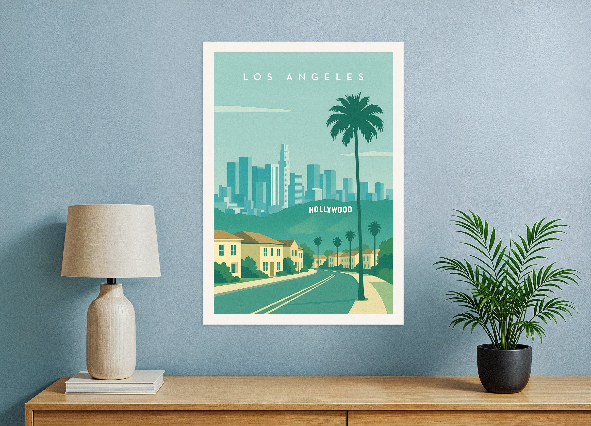 Poster of Los Angeles Hollywood Wall Art Print