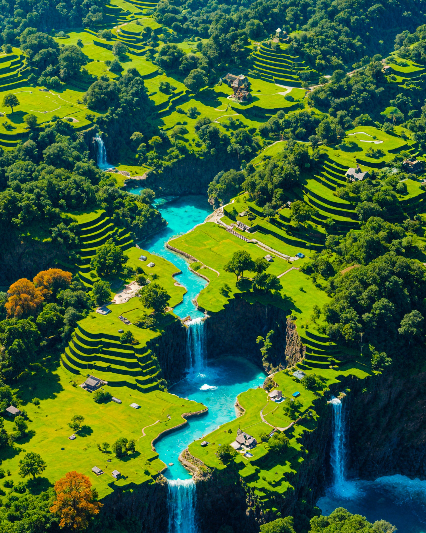 Minecraft, hermosa isla desde arriba - Póster