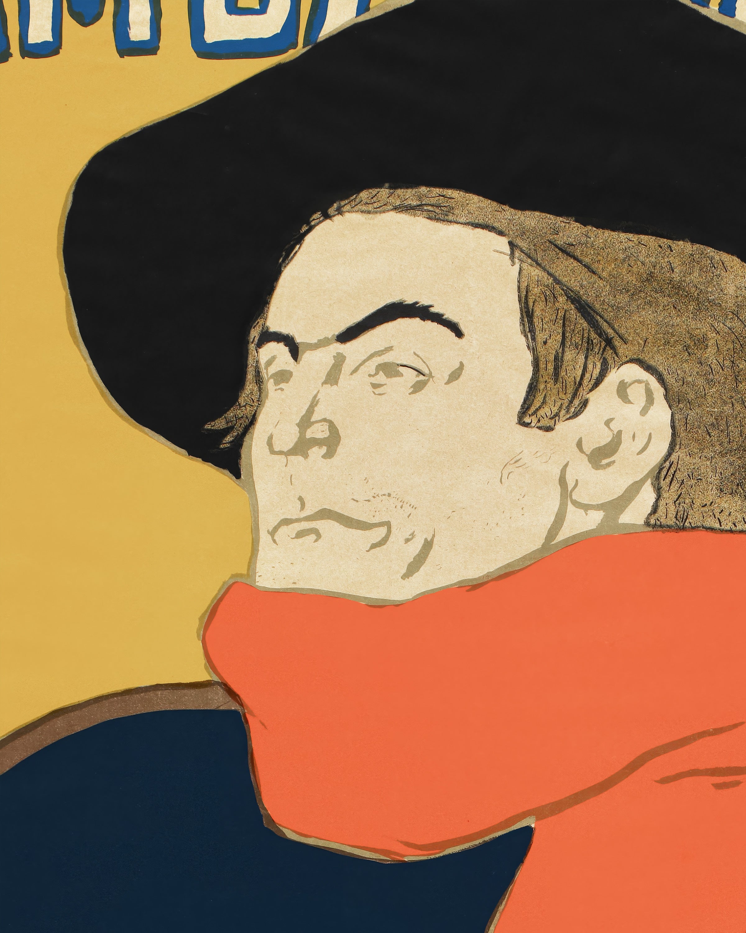 Ambassadeurs: Aristide Bruant en su cabaret (1892) póster de Henri de Toulouse-Lautrec