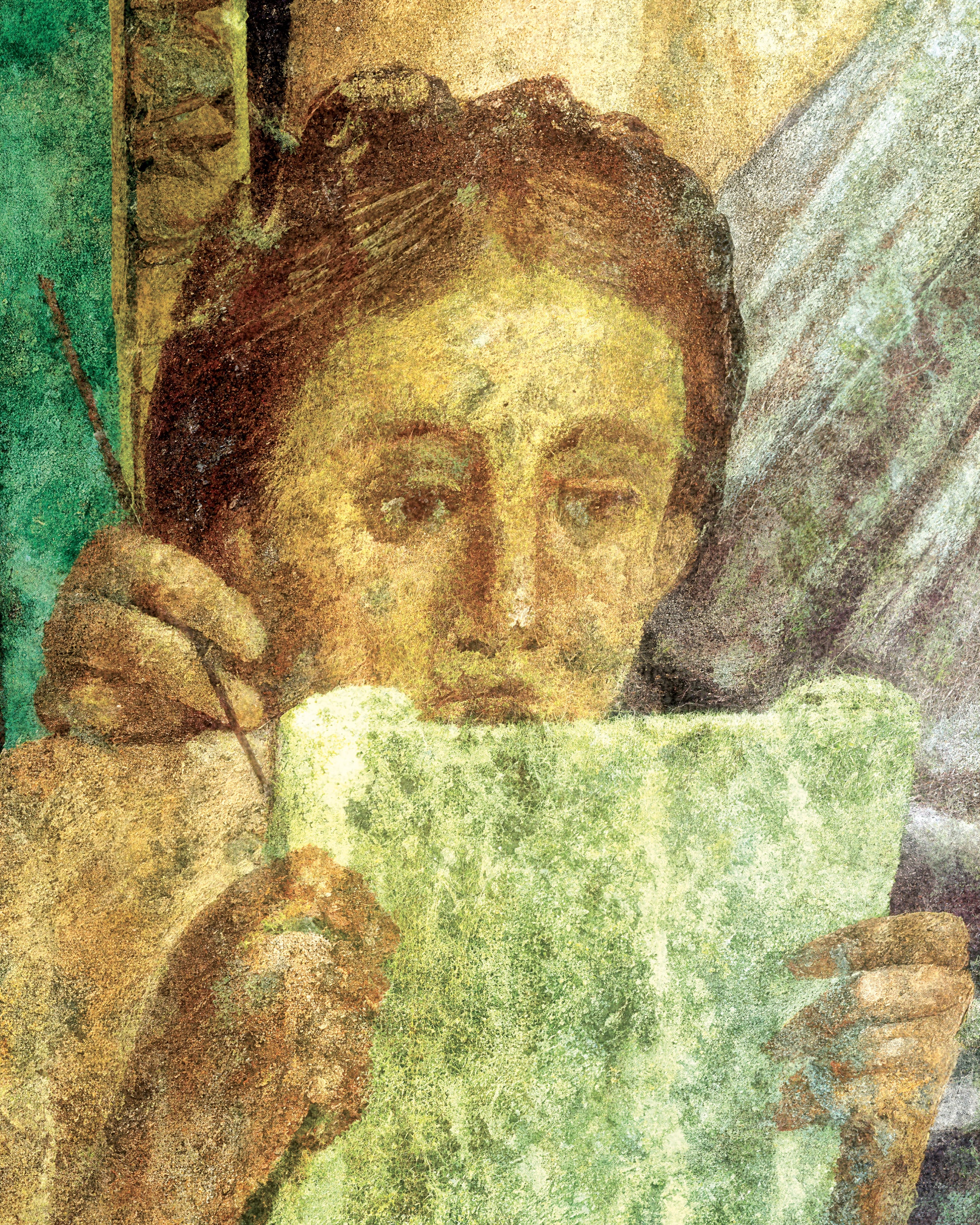 Niña leyendo póster moderno