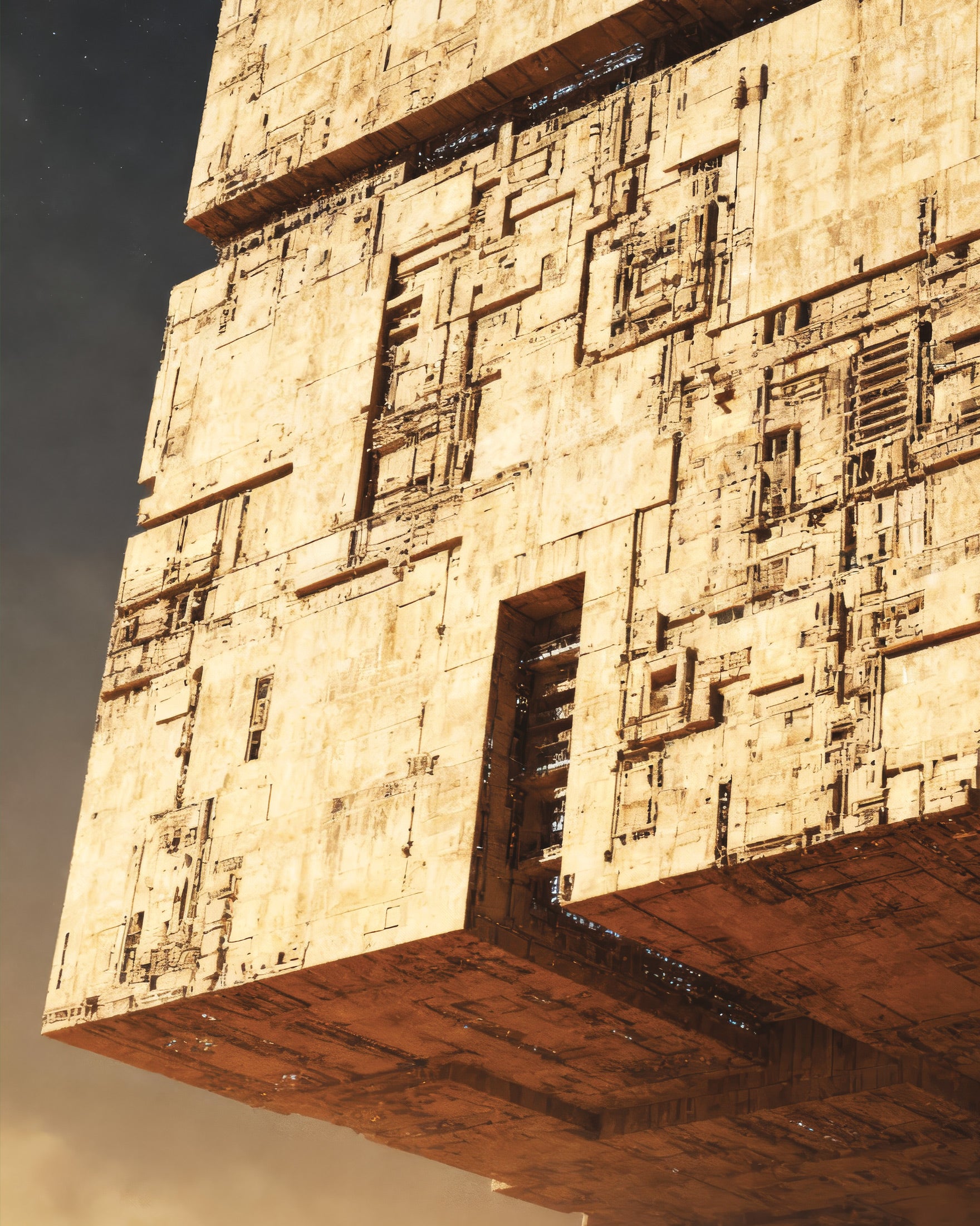 Cubo Gigante del Desierto, Dune, Impresión Artística de Megastructura de Ciencia Ficción Póster