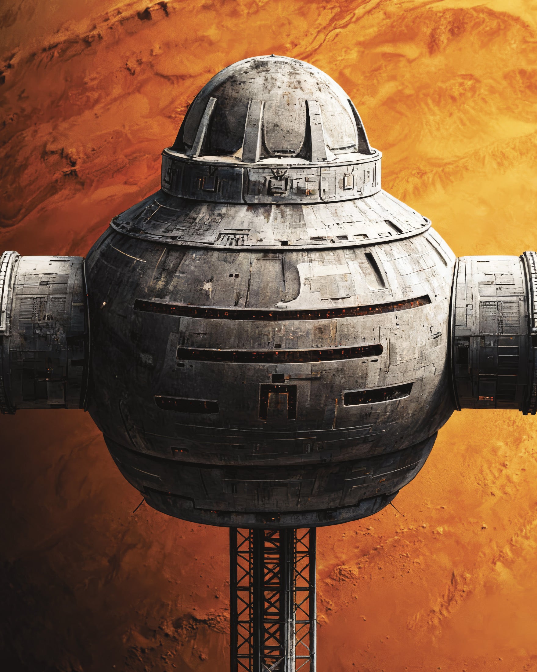 Póster Estación Orbital, Dune, Impresión Artística de Planeta de Ciencia Ficción