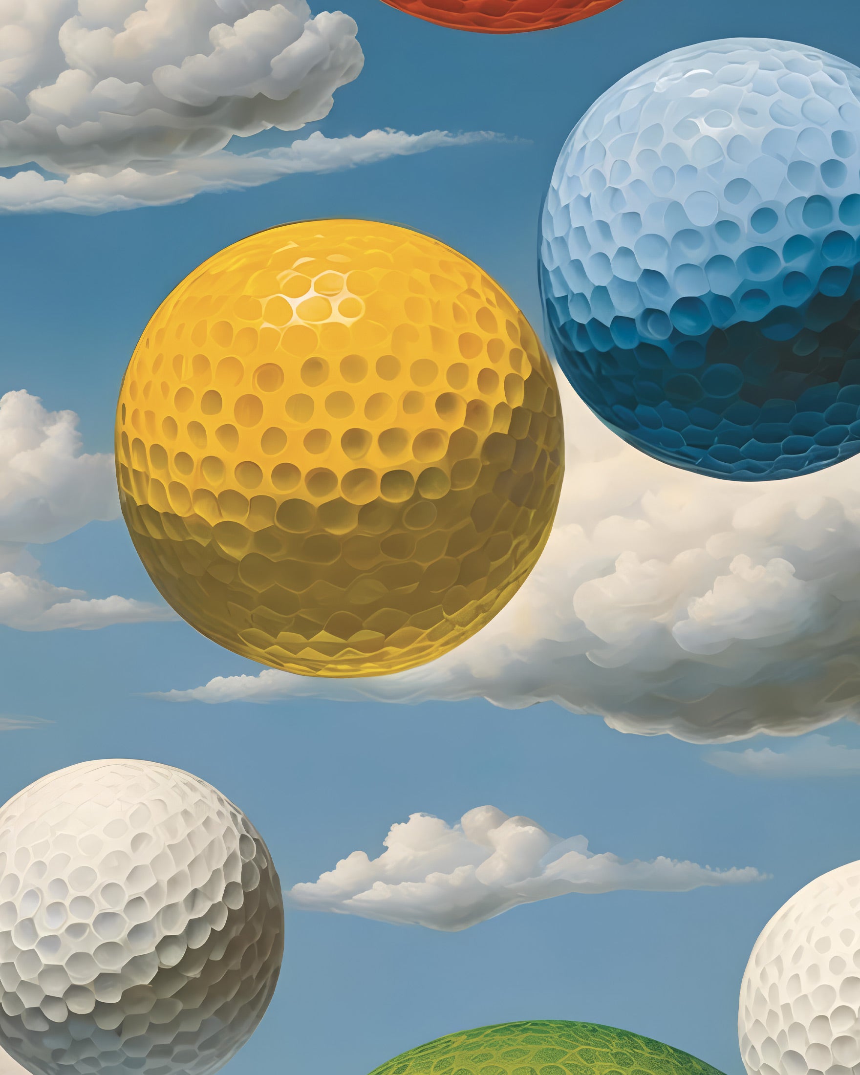 Mundos de golf – Póster con cielo surrealista
