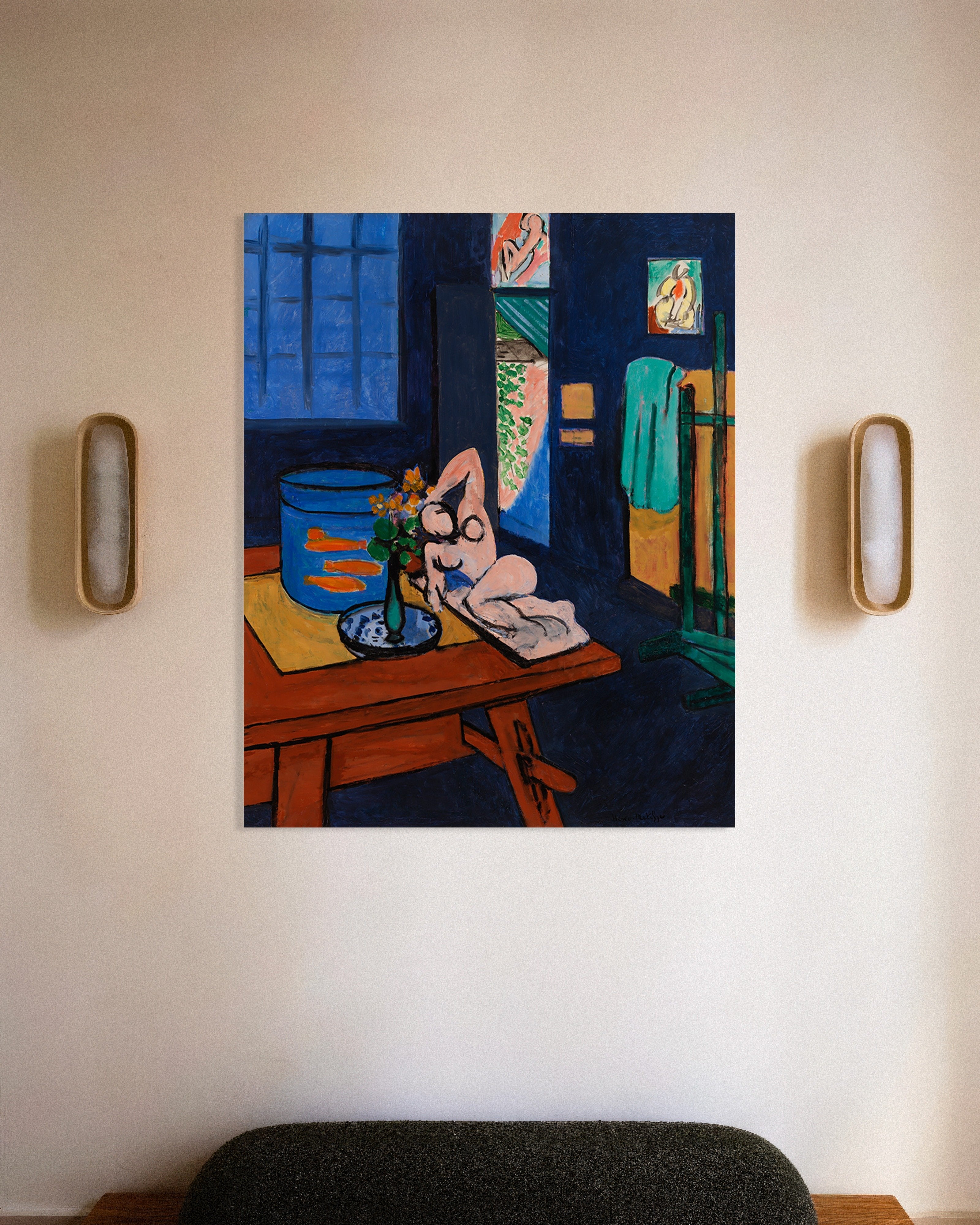 Poster of Goldfish and sculpture (1911) by Henri Matisse