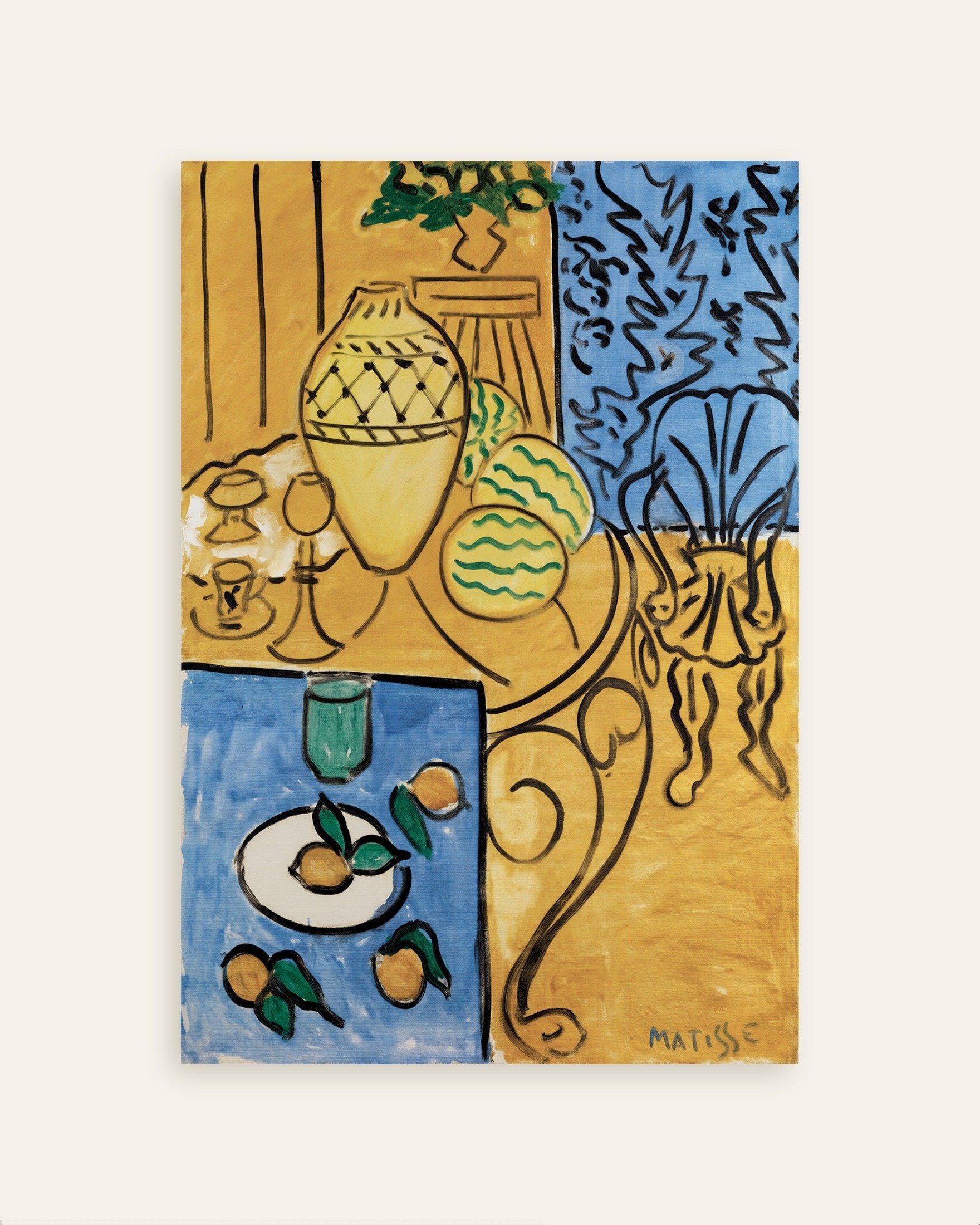 Poster of Interior, yellow & blue (1946) by Henri Matisse - Poster, thumbnail