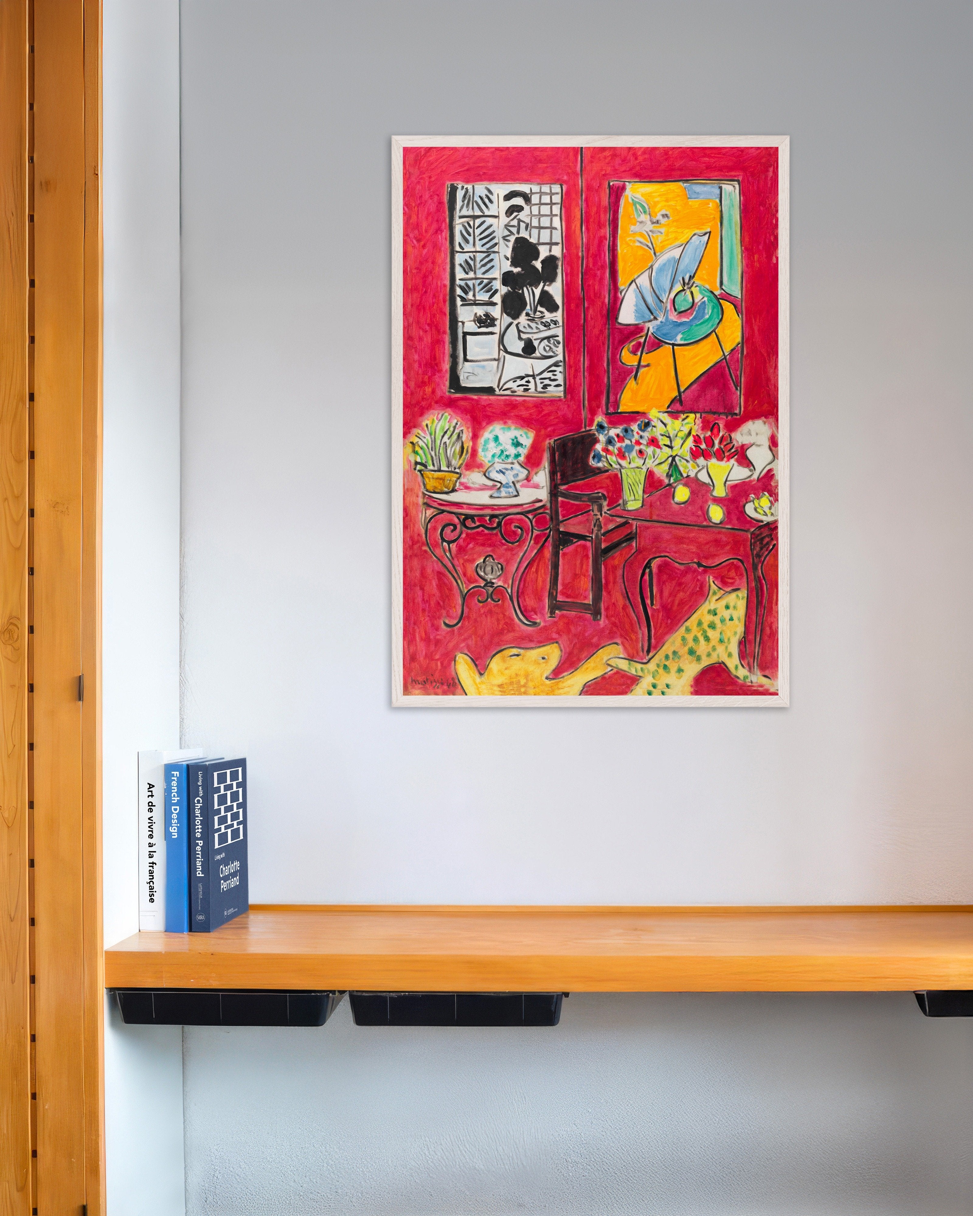 Poster of Large red interior (1946) by Henri Matisse - Poster, with white wooden frame