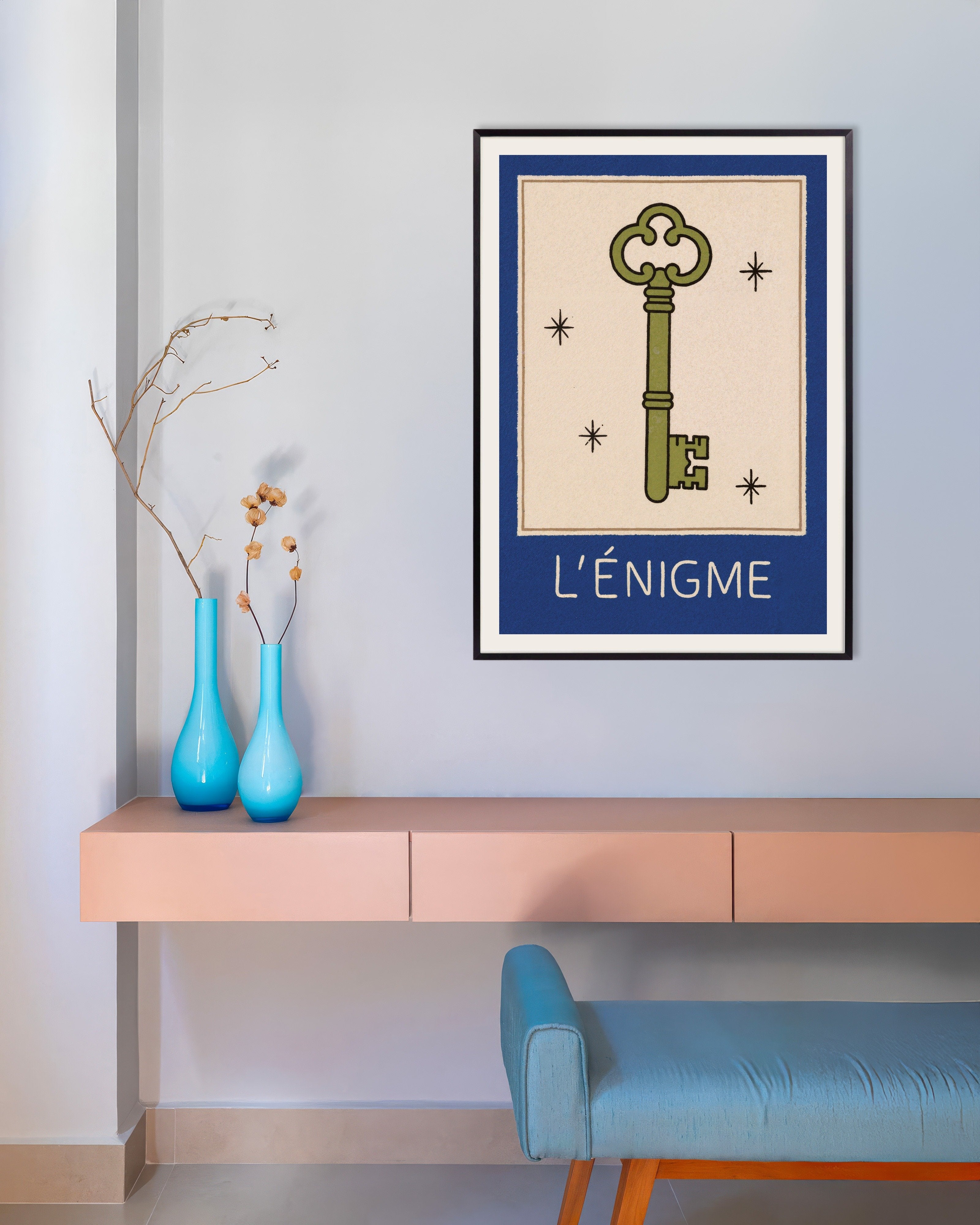 Poster of L'Énigme Key Poster, with metal frame