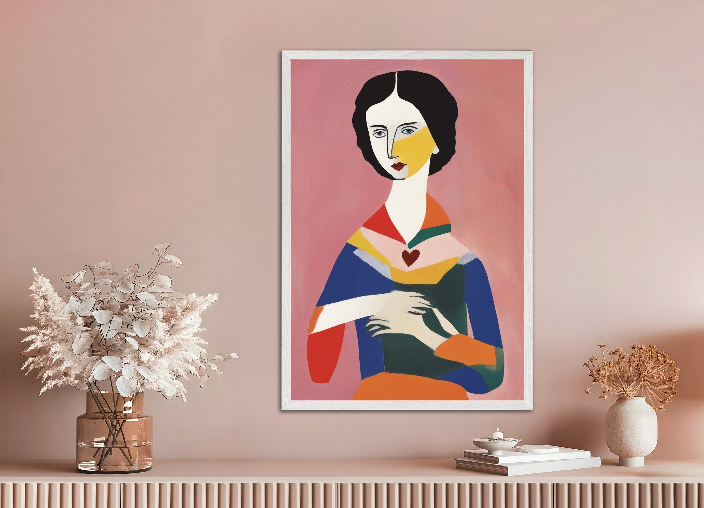 Poster of Portrait of Natasha art print, with white wooden frame