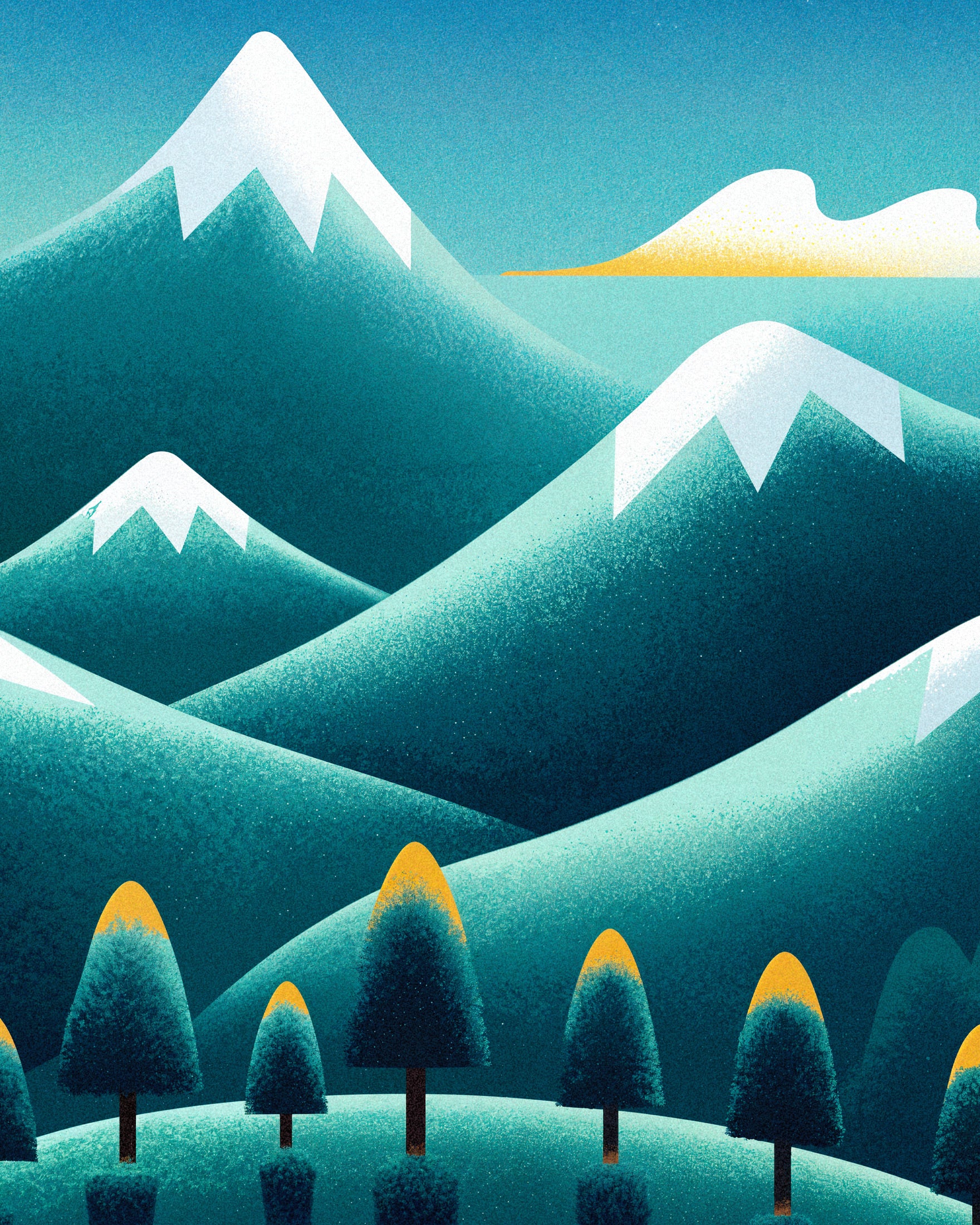 Les Pyrénées – Póster Minimalista de Montaña