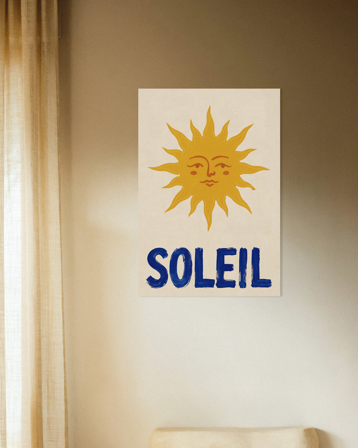 Póster del sol - Arte mural con estilo vintage y acogedor | Posterscape
