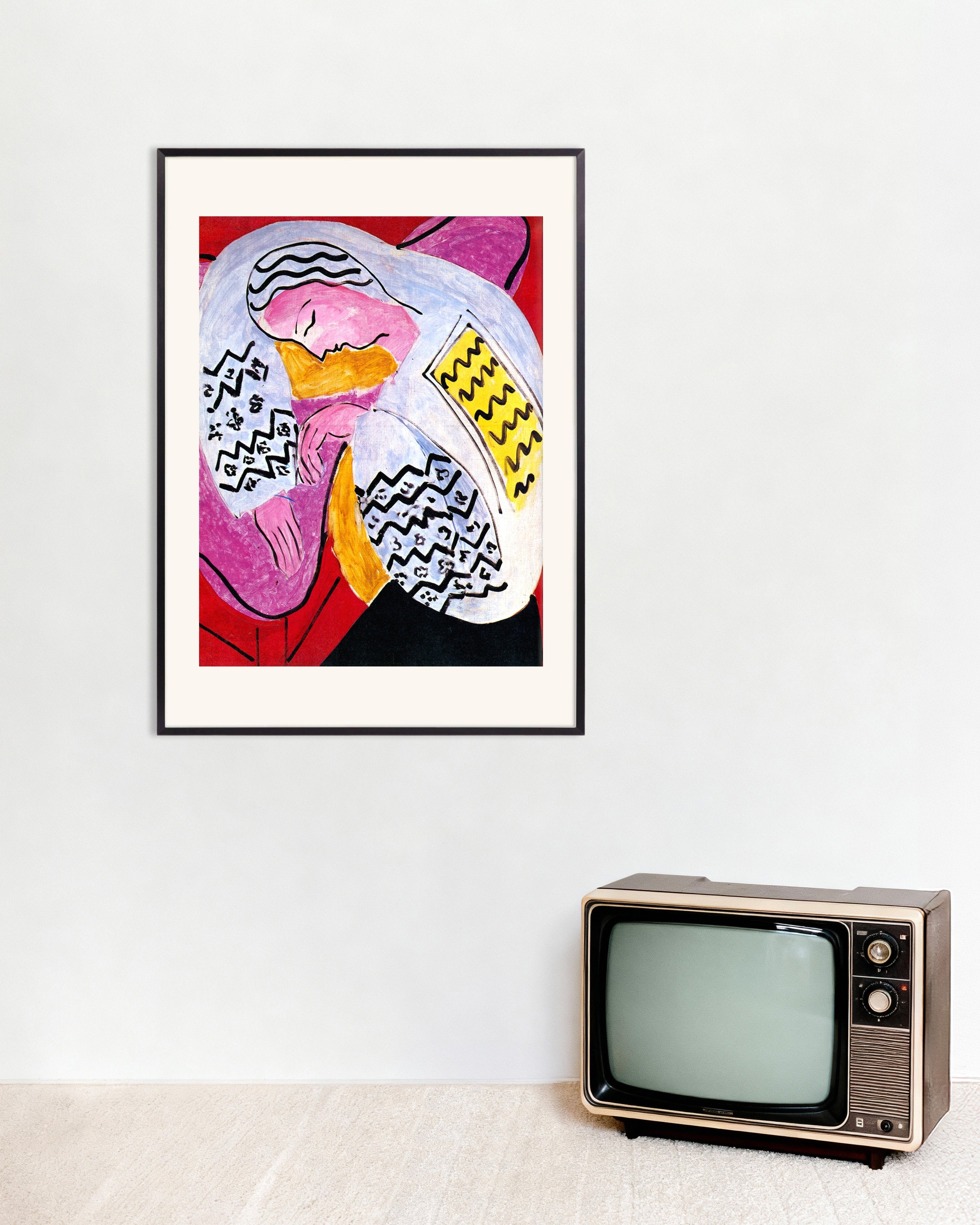 Poster of The dream (1940) by Henri Matisse, with metal frame