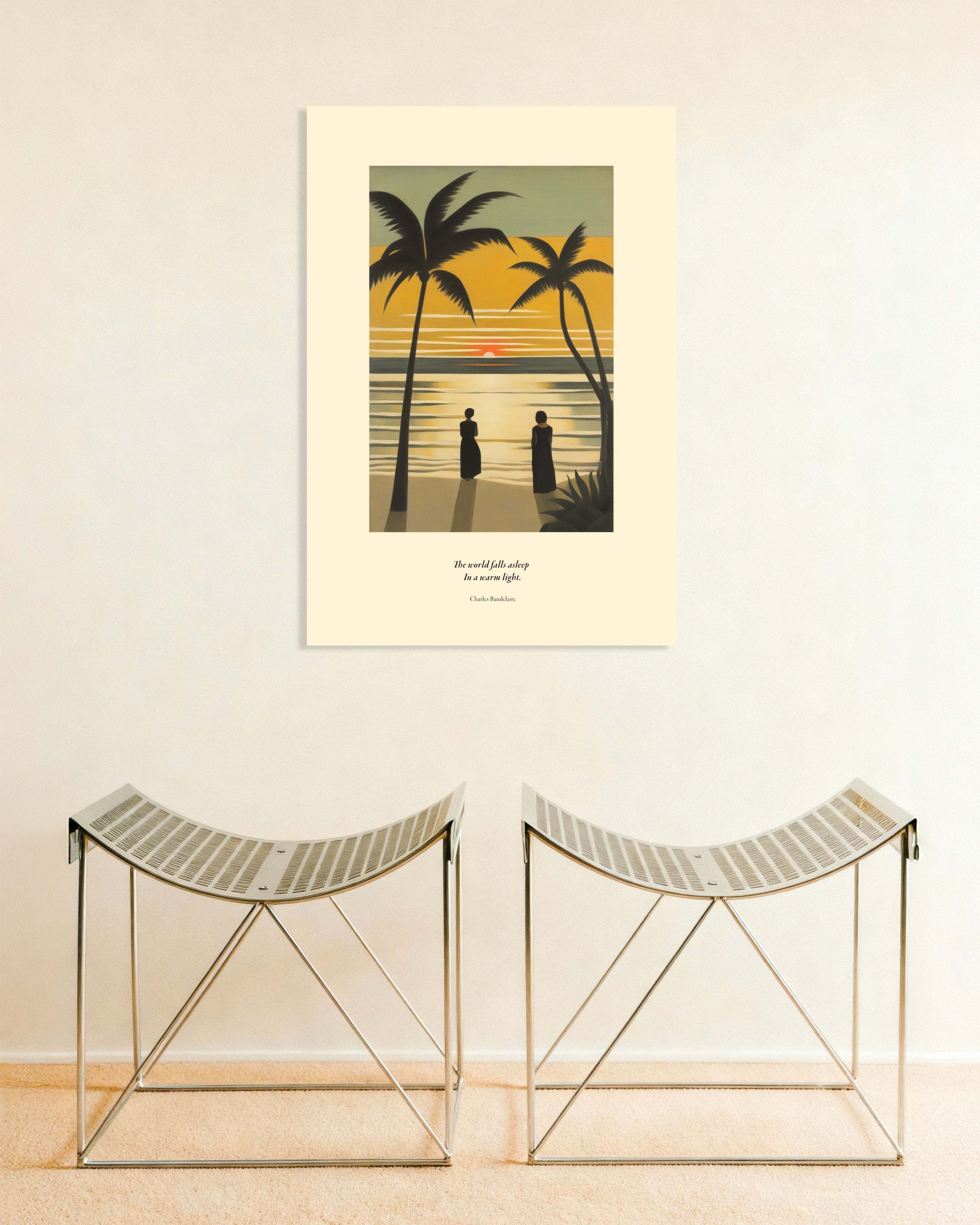 Poster of The world falls asleep in a warm light, Baudelaire