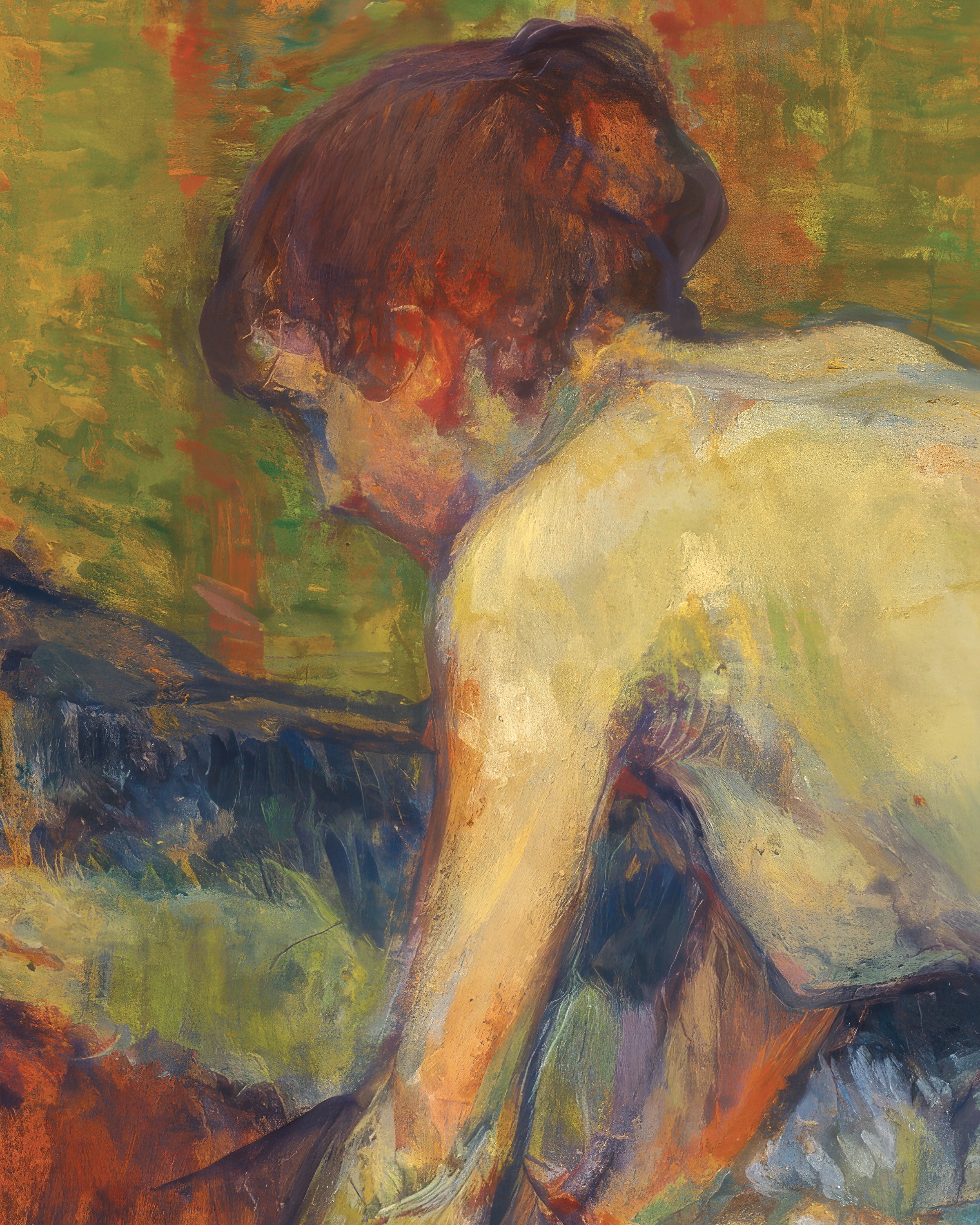 Póster de Desnudo Agazapado Pelirrojo por Henri de Toulouse-Lautrec
